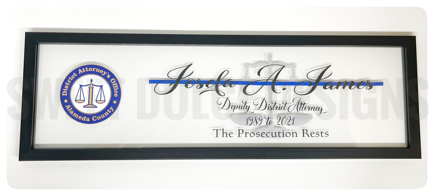 District Attorney Retirement Plaque